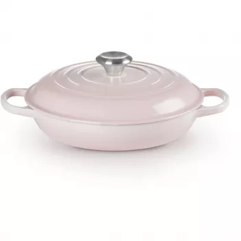 Le Creuset Signature 26 cm Gourmet Professional katls rozā krāsā
