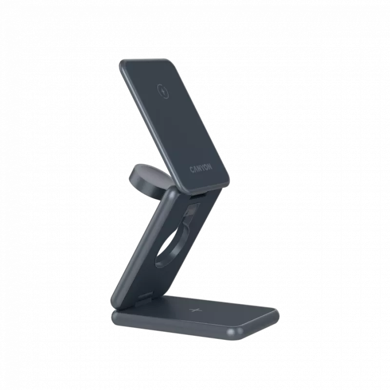 CANYON Salokāms bezvadu lādētājs OnCharge 309 15W 3in1 Metāls