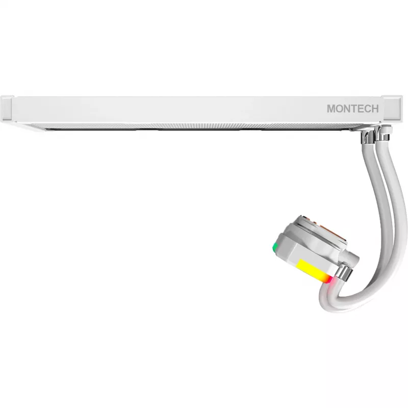 360mm radiators Montech HyperFlow ARGB 360 balta — 360mm šķidruma dzesēšanas radiators personālajiem datoriem