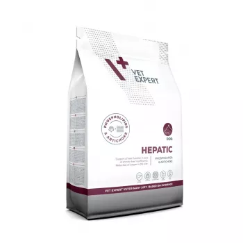 Sausā suņu barība VETEXPERT Veterinary Diet Hepatic 2 kg — terapeitiska aknu atbalsta barība, 17,5% olbaltumvielu, 11,5% tauku