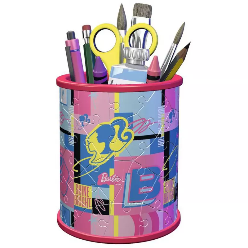 3D Puzzle Organizer Ravensburger Utensilo Barbie — modelis 11585, tematiska 3D dekoratīva glabātuve