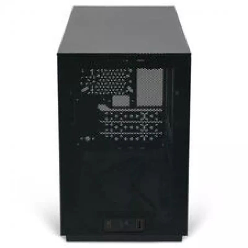 Mini ITX/ATX PC korpuss ssupd Meshroom D (CS-MRD-BK-1) — kompakts melns korpuss ar sieta paneļiem