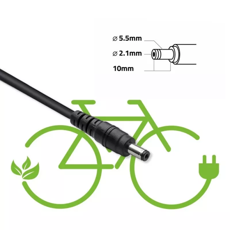 Ebike lādētājs QOLTEC 50332 — 36V/42V izeja, 2A, 5,5×2,1 mm spraudnis