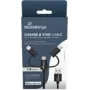 USB kabelis MediaRange MRCS246 — 1 m, USB A uz USB-C / Micro USB-A / Lightning, USB 2.0, melns