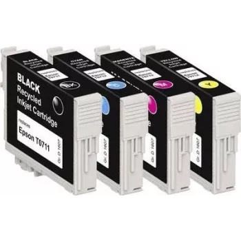 Basetech tintes nomaina Epson T0711, T0712, T0713, T0714 saderīgs kombinētais iepakojums melns, ciāna, fuksīna, dzeltens BTE107 1607,4005-126