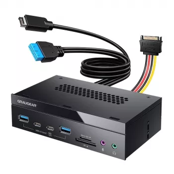 GrauGear G-MP03-CR-AU Multi Front Panel 4-Port USB Hub + Card Reader (USB, SD, microSD)