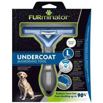 FURminator L apmatojuma noņemšanas rīks īsspalvainiem suņiem, Maxi (26–44 kg), melns, 420 g