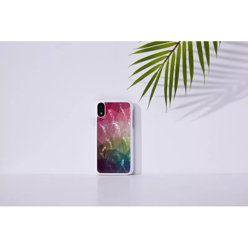 Viedtālruņa maciņš iKins iPhone XR – ūdens ziedu dizains, balts