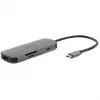 7-in-1 USB-C Dongle Acer — USB 3.2 Gen 1 Type-C, 3x USB-A, HDMI, SD/microSD, 100 W PD, Sudraba krāsa