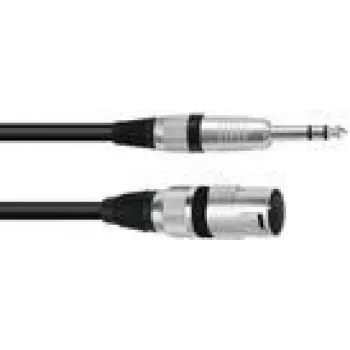 Audio kabelis XLR (3 kontaktu) 6,35 mm Omnitronic 3022075E 0,2 m melns