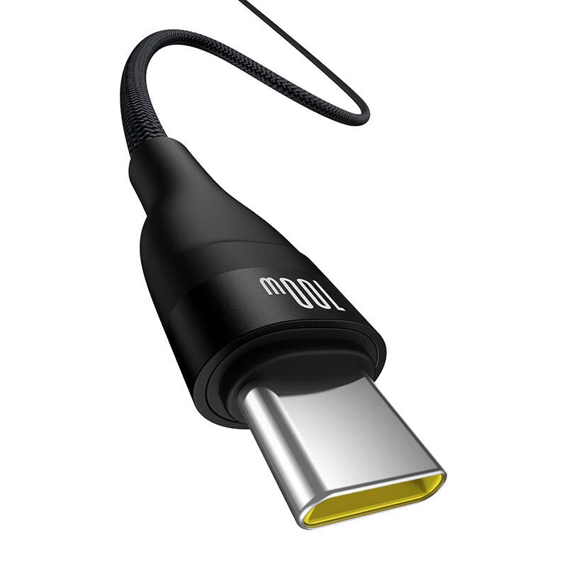 Baseus Flash 2 USB A uz USB C ātrās uzlādes kabelis 2 m 100 W Melns