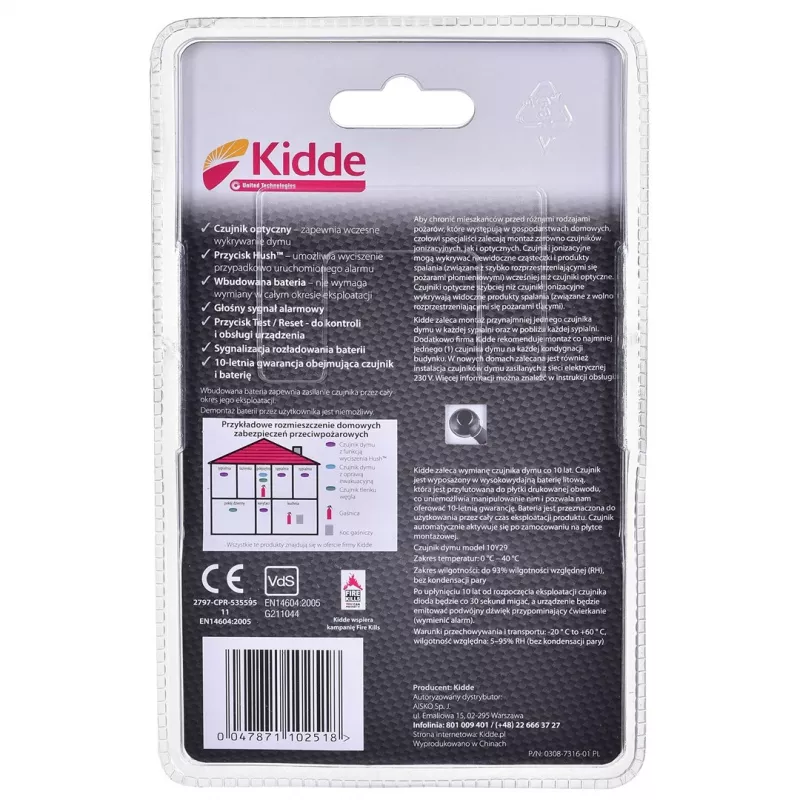 KIDDE 10Y29A dūmu detektors