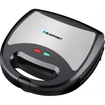 Blaupunkt SMS611 Sviestmaižu gatavotājs ar nepiedegošu pārklājumu, grila funkciju, grauzdēšanas funkciju, aukstā pieskāriena korpusu Melns, Sudrabs (SMS611)