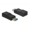 Savienotāju adapteris DeLOCK 65696 USB 3.1 Gen 2 Type-A uz Type-C, melns
