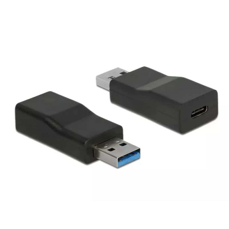 Savienotāju adapteris DeLOCK 65696 USB 3.1 Gen 2 Type-A uz Type-C, melns