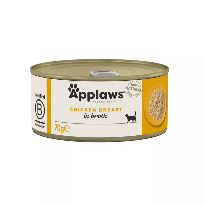 Mitrā kaķu barība Applaws Adult Chicken 70 g — bez graudiem, bez lipekļa un sojas