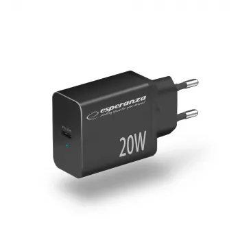 Tīkla lādētājs ESPERANZA EZC104K 20W Melns, USB strāvas adapteris portatīvām ierīcēm