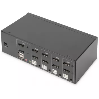 DIGITUS KVM slēdzis, 4 porti, divu displeju, 4K, DisplayPort®