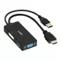 Lindy HDMI uz DisplayPort, DVI un VGA pārveidotājs, 0,15 m, 2160p, melns, DP STDP2600, DVI-D PS8222, VGA AG6200, 8 biti, 0–65 °C