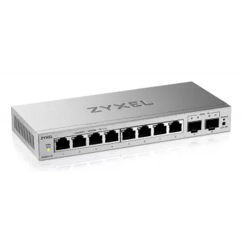Pārvaldāms L2 Gigabit slēdzis Zyxel GS1200-10v3 — 8 x Gigabit (10/100/1000), 20 Gbps, MAC 4000, darbvirsmas, pelēks