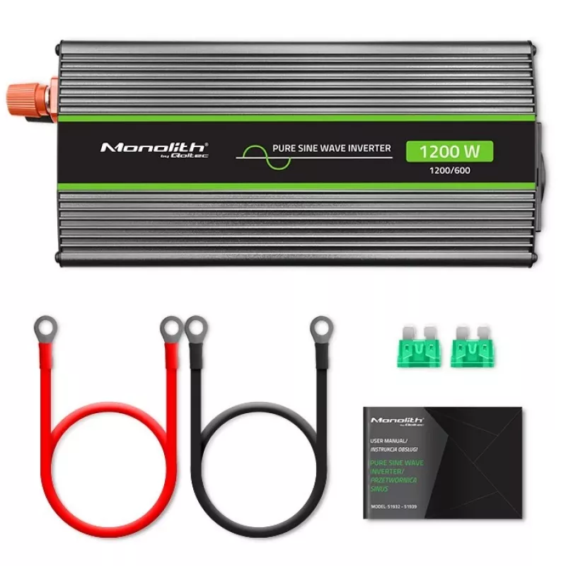 Auto invertors Qoltec Monolith 1200 W melns 12 V