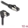 Tīkla kabelis DeLOCK RJ45 Cat.8.1 90° lejupvērsts leņķveida / taisns 10 m melns