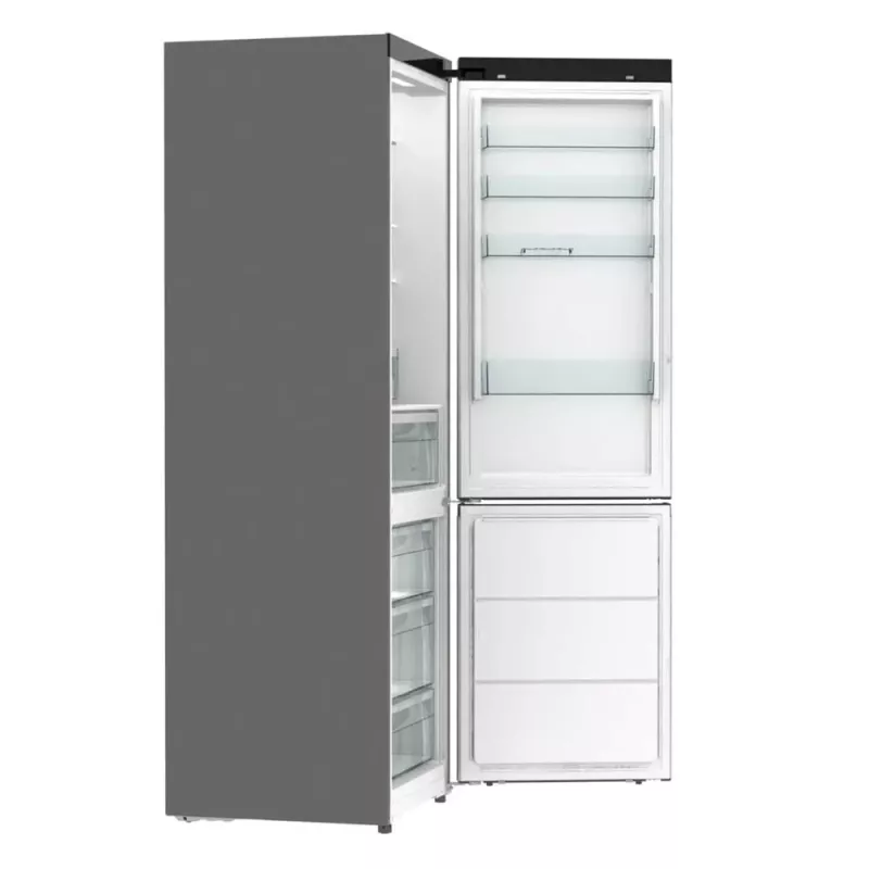 Ledusskapis ar saldētavu Gorenje NRB620E61X4WFE, brīvstāvošs, nerūsējošais tērauds, kopējā ietilpība 413 L, saldētava apakšā 130 L, NoFrost, LED displejs