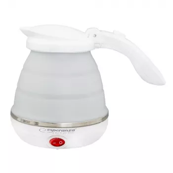 Elektriskā tējkanna ESPERANZA EKK023 — 0,5 l, 750 W, balta, nerūsējošais tērauds un plastmasa