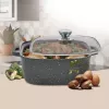 Katls ar vāku Maestro MR-2828, 28 cm Ø, 8,0 L, nepiedegošs, gāzes plītīm, kvadrātveida, melns