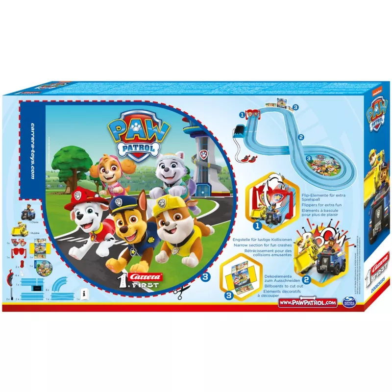 Sacīkšu transportlīdzeklis un rotaļu trase CARRERA 20063035 — PAW Patrol 'On the Double', daudzkrāsu, no 3 gadu vecuma
