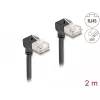 DeLOCK RJ45 tīkla kabelis Cat.6A S/FTP plāns 90° uz leju 2 m melns