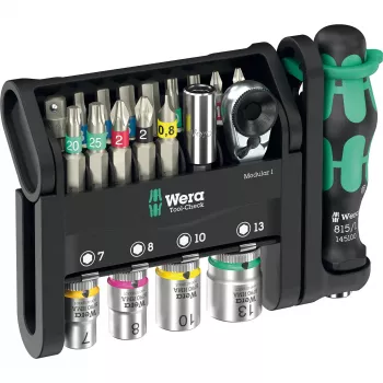 Instrumentu komplekts Wera Tool-Check Modular Set 1 – 50 daļu modulārs darbnīcas komplekts, dažādi uzgaļi un ligzdas