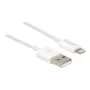 USB datu un strāvas kabelis DeLOCK 83000 iPhone iPad iPod ierīcēm, balts, 1 m