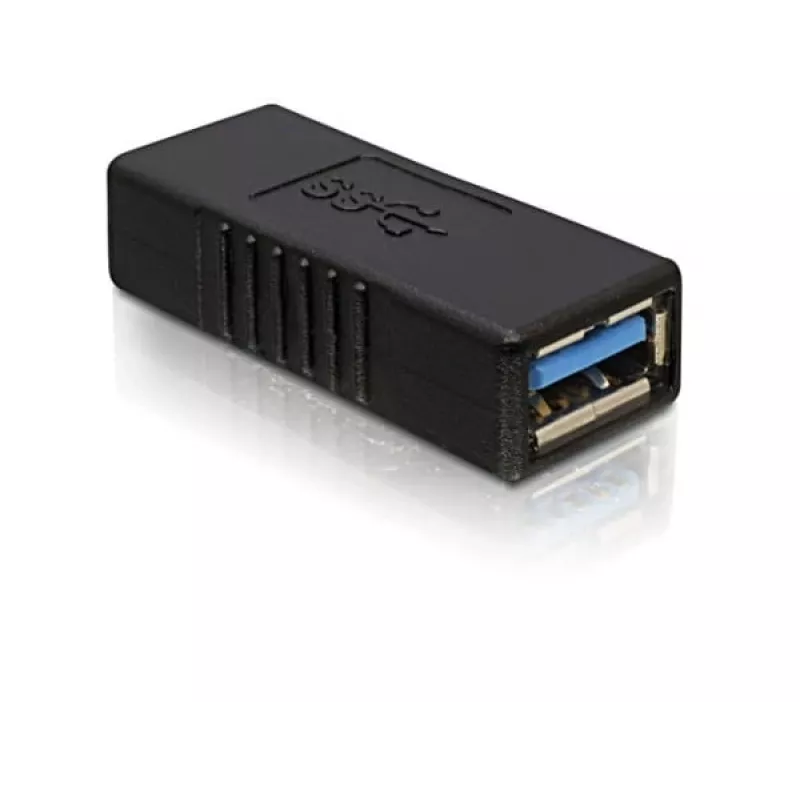 DELOCK USB 3.0-A adapteris USB-A uz USB-A melns, USB 3.0 datu pārsūtīšana