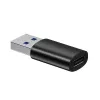 Adapter Baseus Ingenuity USB Type-A (sievietes) uz USB Type-C (vīriešu) 10 Gbit/s, melns, 14×22×8 mm
