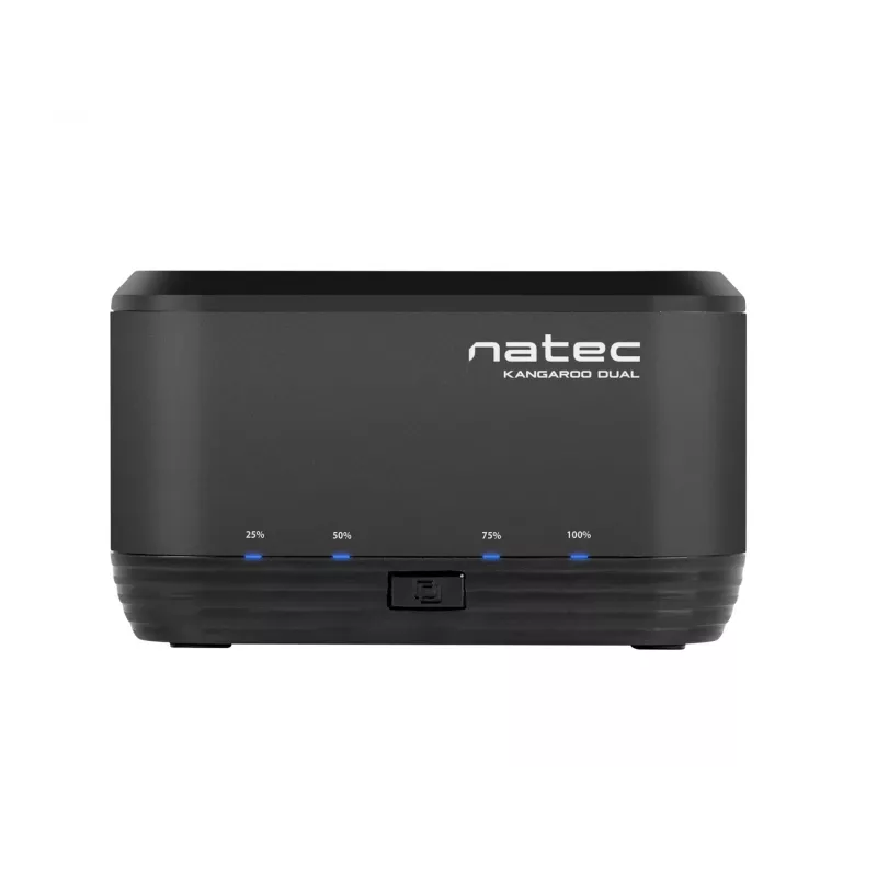 Cietā diska dokstacija 2,5/3,5 USB 3.0 Natec Kangaroo Dual, klonēšanas funkcija, strāvas adapteris