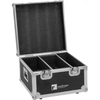 Flightcase Roadinger 2x LED CLS-18 QCL RGB/WW gaismām – aizsargājošs transporta futrālis