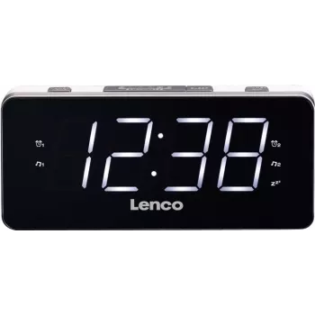 Lenco CR-18 - Pulkstenis - Digitāls - FM - LED - 4,57 cm (1,8 collas) - Melns - Sudraba