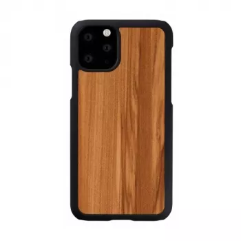 Viedtālruņa maciņš no koka un vīrišķīga dizaina iPhone 11 Pro — kapučīno melnā apdare