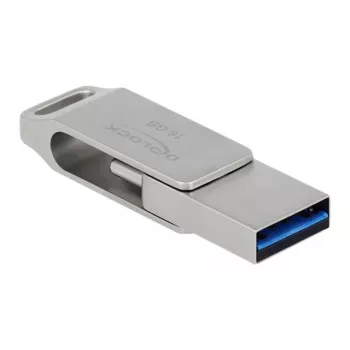 DeLOCK USB zibatmiņa 64GB USB-C Type-A grozāma metāla korpusā