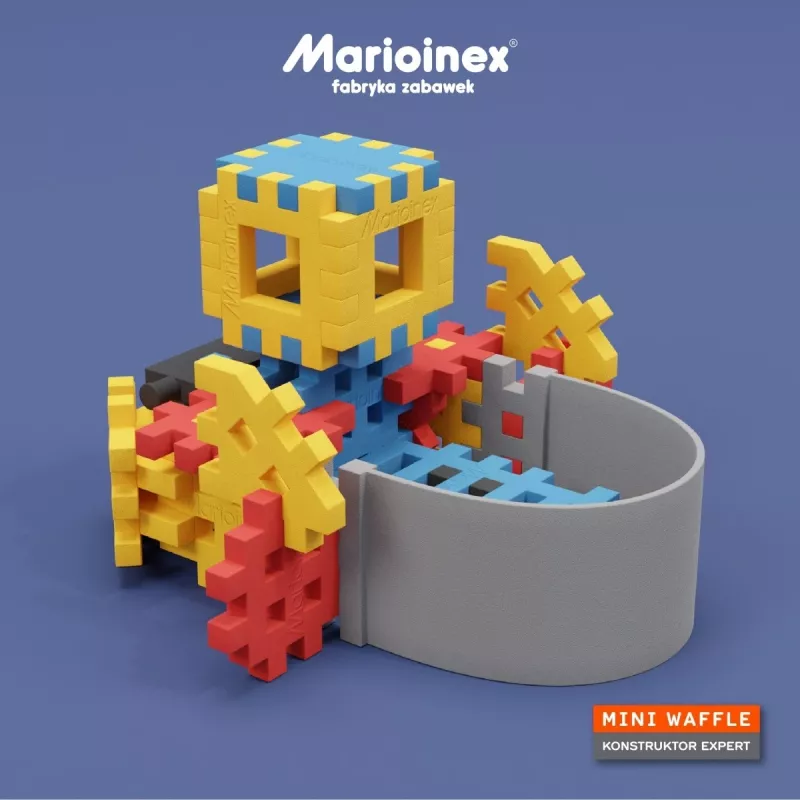 Rotaļu konstruktors Marioinex Mini Waffle Constructor — 141 gab., daudzkrāsains, no 5 gadu vecuma