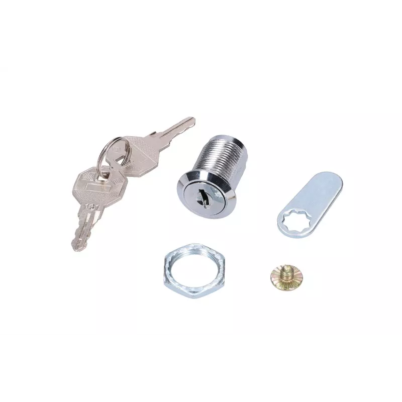 Durvju slēdzene Extralink ROUND LOCK FOR CABINETS, apaļa korpusa durvju slēdzene, sudraba