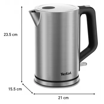 Tefal Bronx KI513D10 elektriskā tējkanna, 1,7 l, 2400 W, nerūsējošais tērauds, rotējošs pamats, filtrs, sudraba krāsā