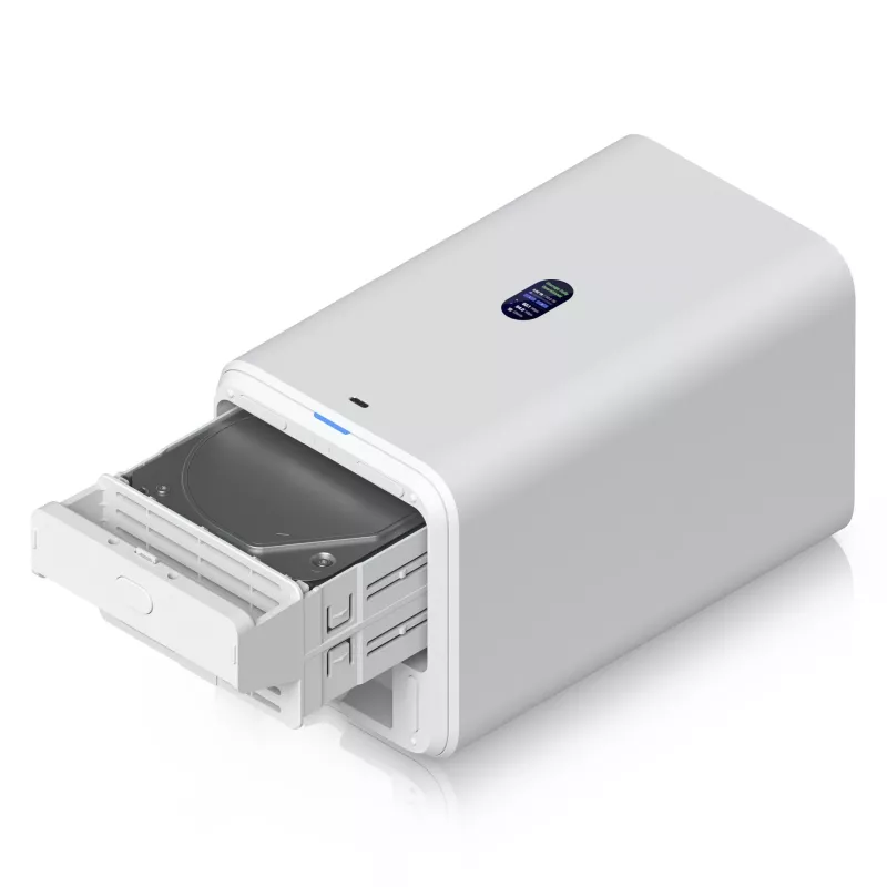Ubiquiti UNAS-2-W Unifi Nas 2X 3.5 HDD nodalījumi, 2.5GBE, USB-C, POE++ adapteris