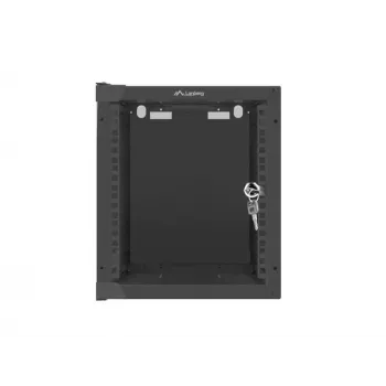 Wall mounted rack LANBERG WF10-2306-10B — 6U, 280×310×336 mm, dziļums 238 mm, melns, kravnesība 20 kg