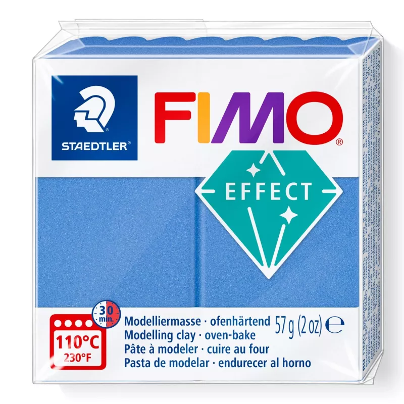 Modelējamā māla FIMO effect blue metallic – FIMO 8010-31, mīksts polimērmāls modelēšanai un dekoratīviem projektiem