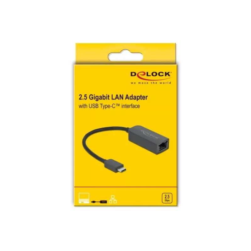 Adapter USB Type-C male to 2.5 Gigabit LAN kompakts DeLOCK 66645
