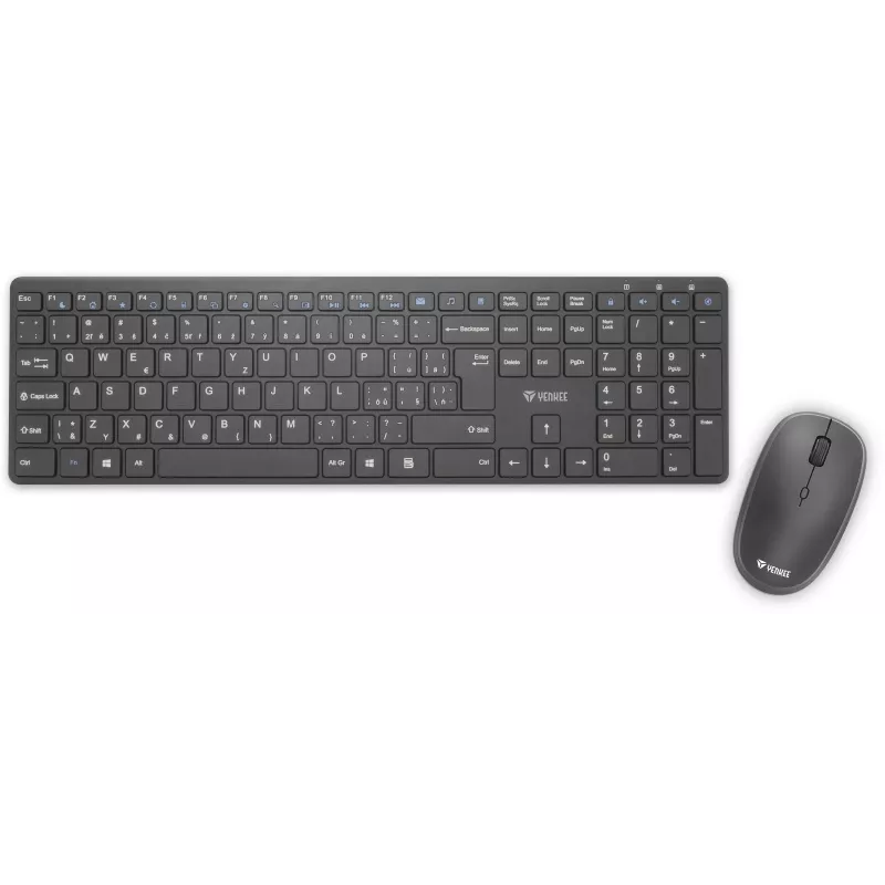 Bezvadu tastatūras un peles komplekts YENKEE YKB 2008CS — 2,4 GHz USB, kompakts izkārtojums