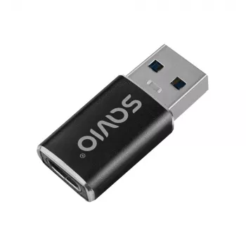 Savio AK-81 video kabeļa adapteris USB Type-C USB Type-A melns