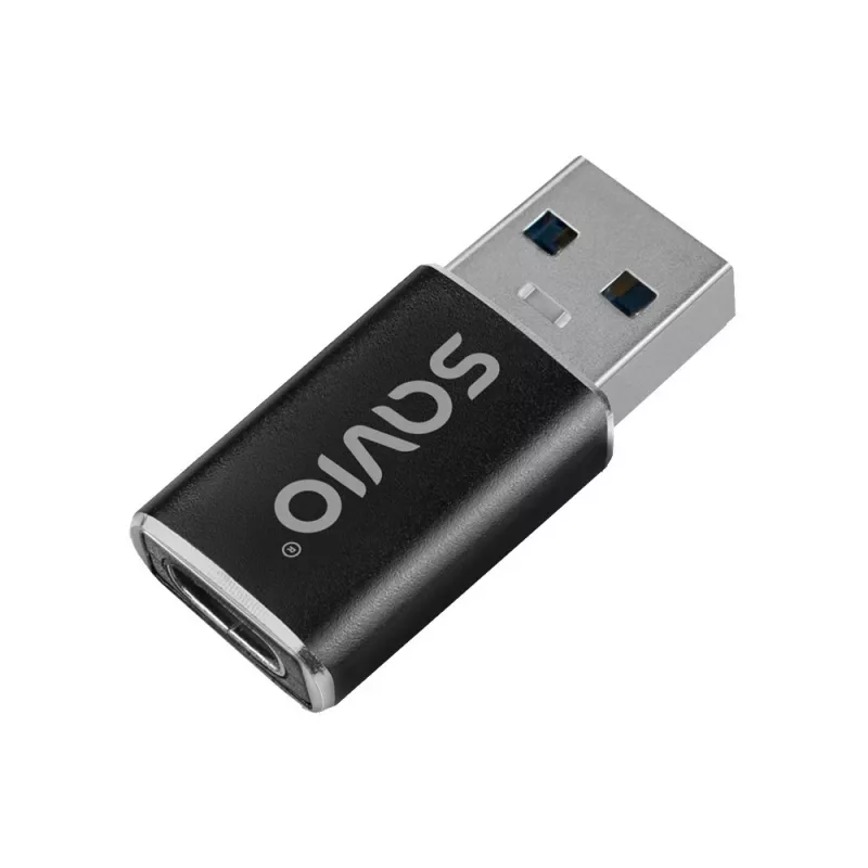 Savio AK-81 video kabeļa adapteris USB Type-C USB Type-A melns